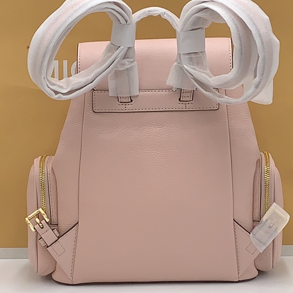 MICHAEL KORS 
Jet Set Medium Pebbled Leather Backpack POWDER BLUSH COLOR - Picture 8 of 16